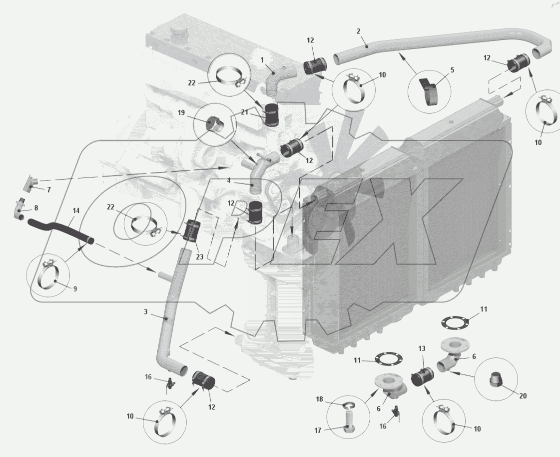  Трубопроводы системы охлаждения двигателя