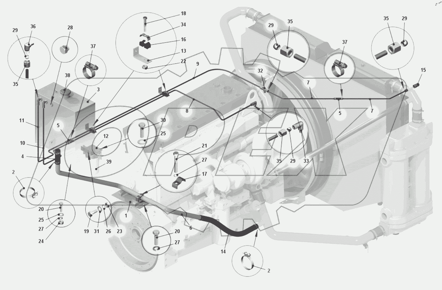  Установка расширительного бачка и пароотводных трубок