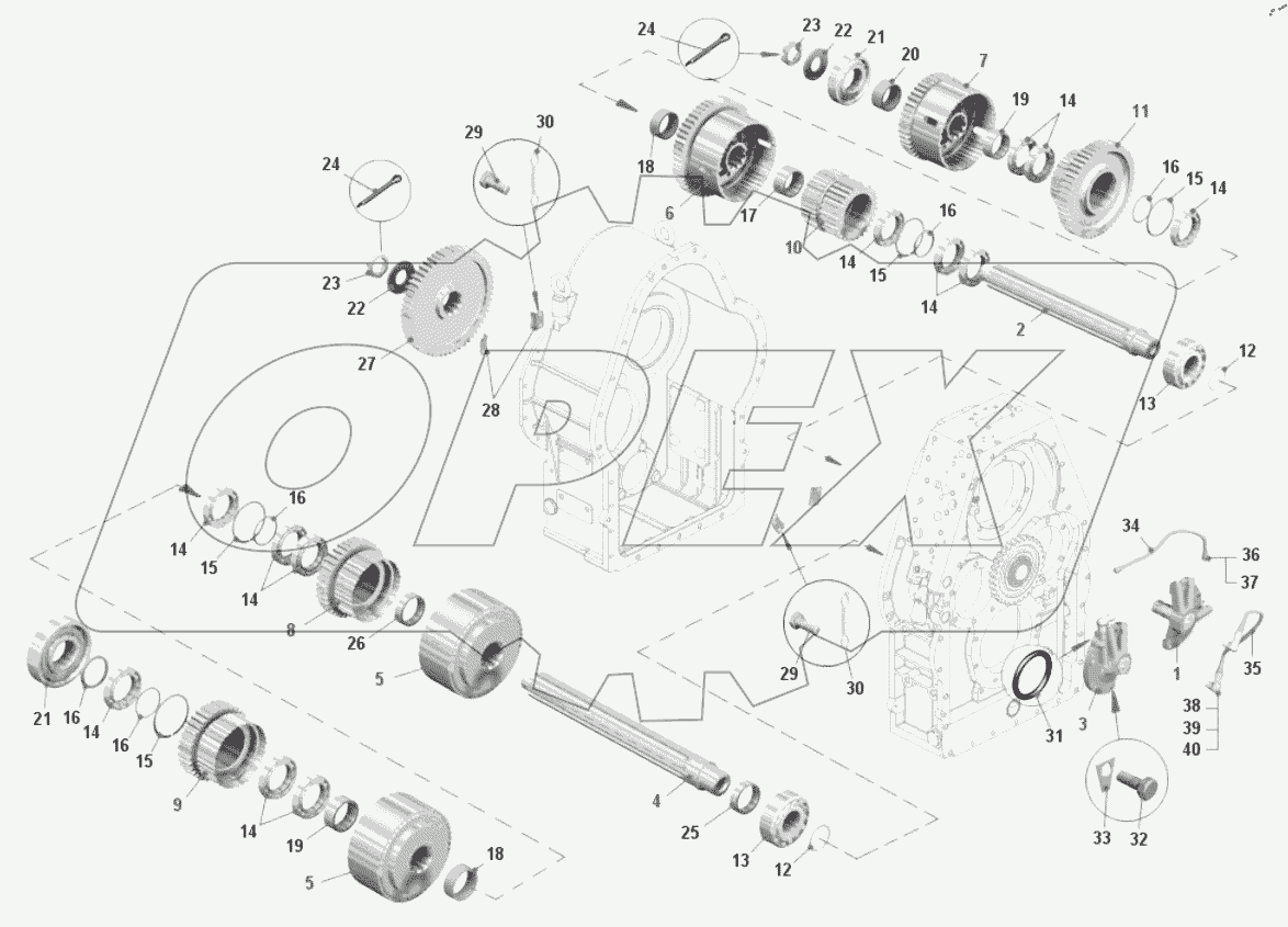  Установка реверсивного и диапазонного валов
