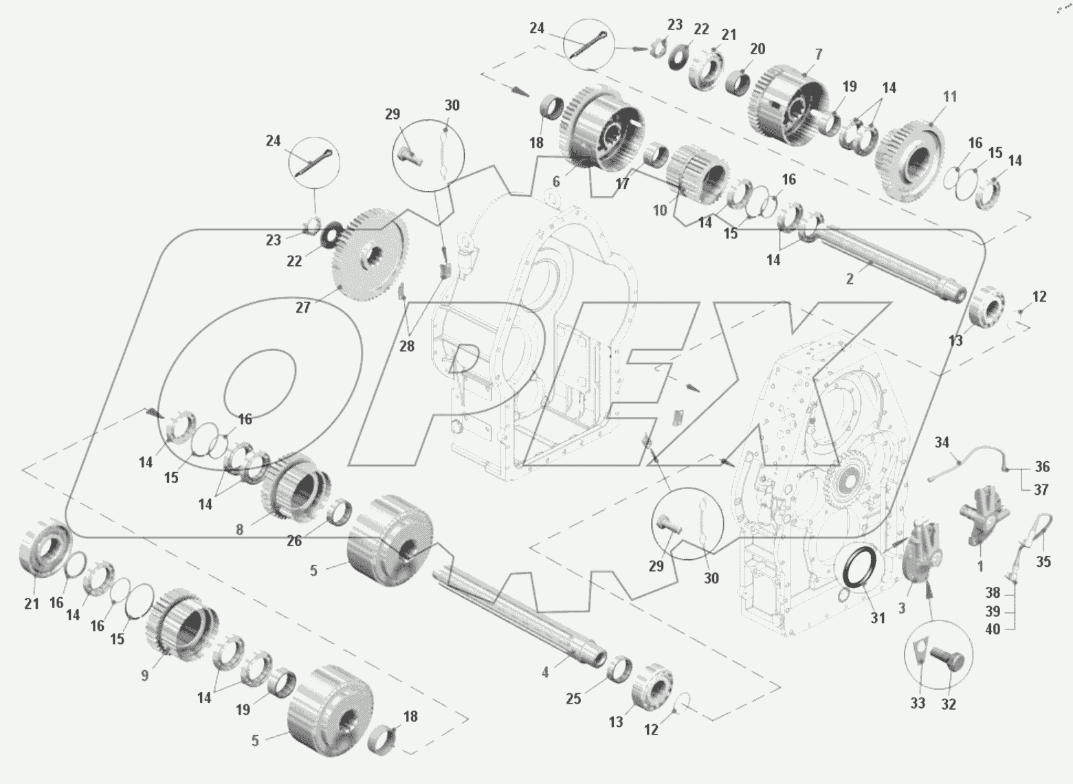  Установка реверсивного и диапазонного валов