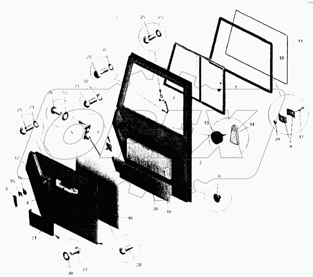  Дверь кабины;Door of cabin