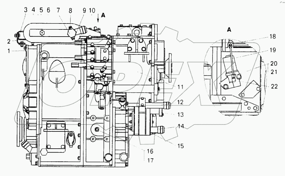  Передача гидромеханическая. Трубопроводы;Hydromechanical gear unit assembly