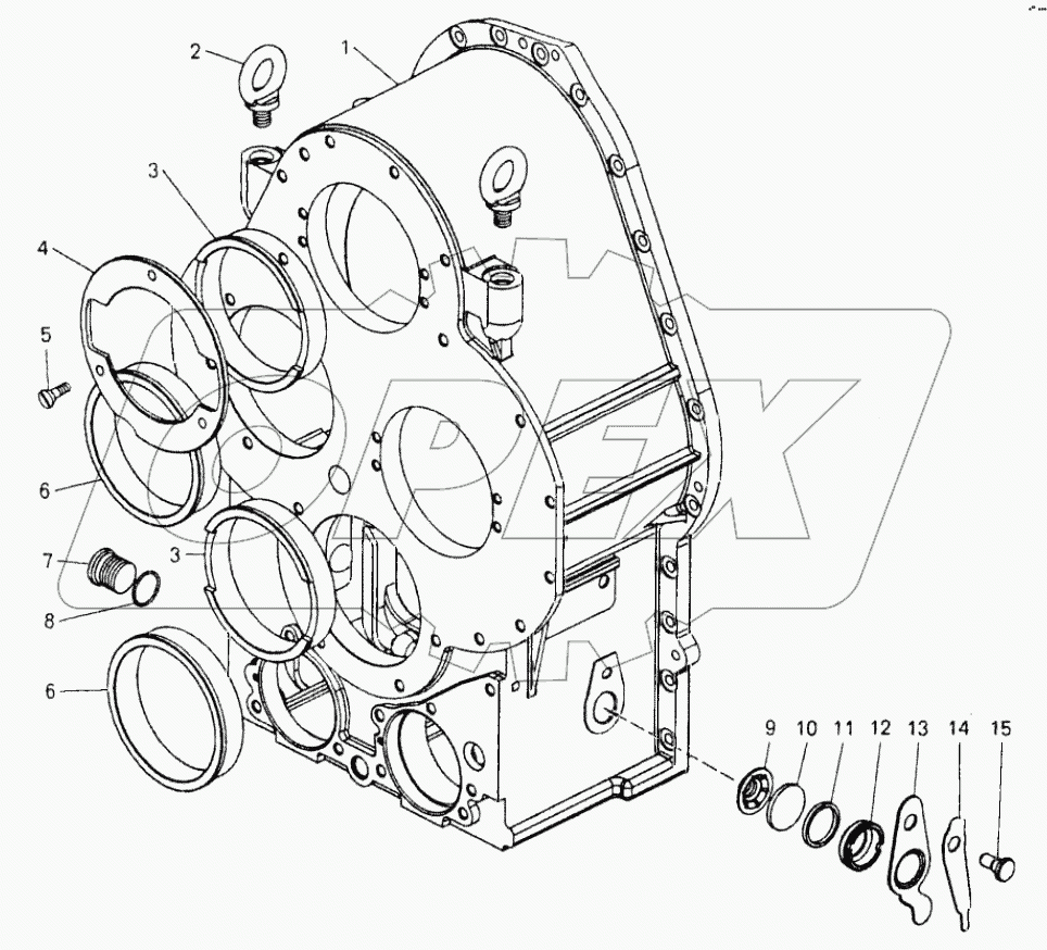  Картер коробки передач;Casing of gearbox