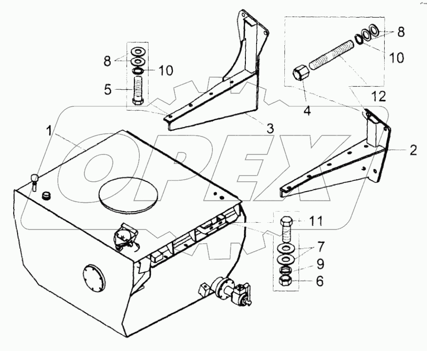  Установка топливного бака;Mounting of fuel tank