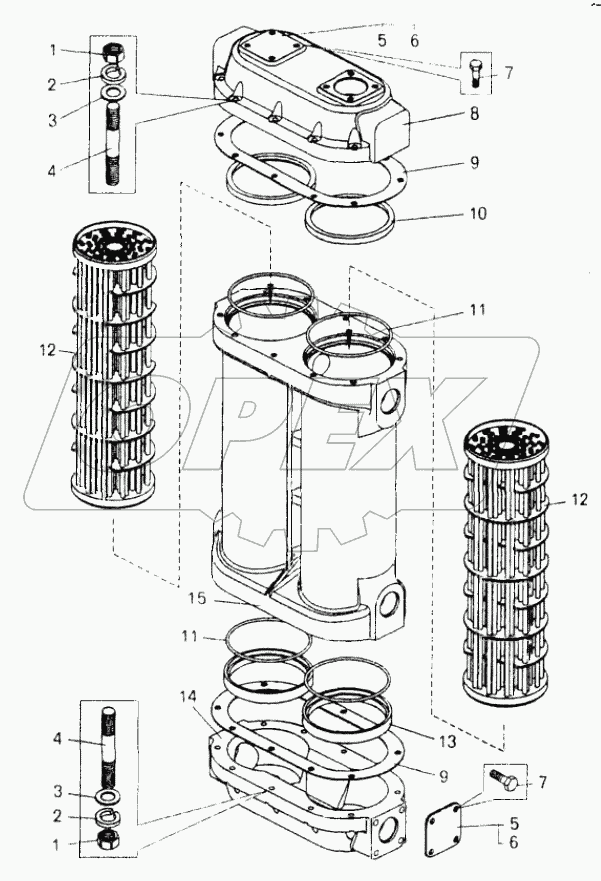  Теплообменник водомасляный;Water-to-oil heat exchanger