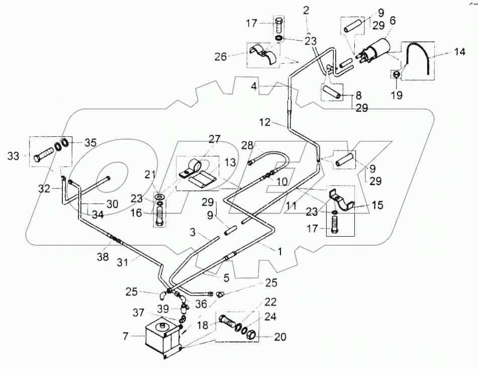  Установка топливопроводов;Mounting of fuel pipelines