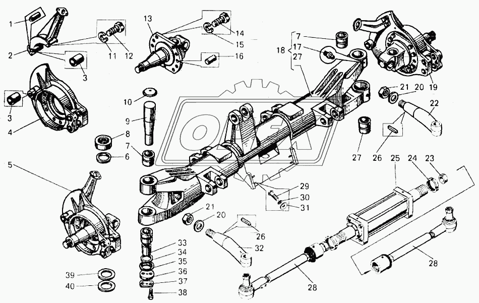 Детали передней оси