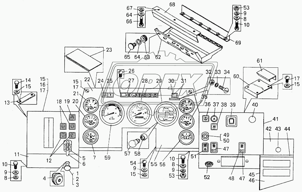 Установка приборов на панели самосвала БелАЗ-7547