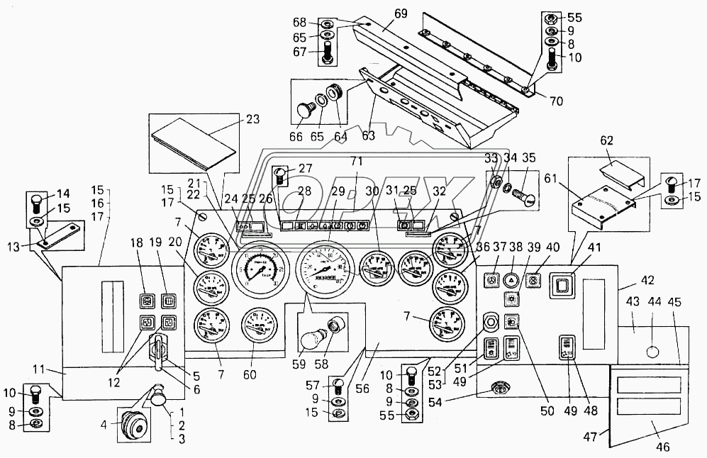 Установка приборов на панели самосвала БелАЗ-75473