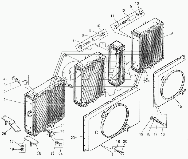 Блок радиаторов самосвала БелАЗ-7547