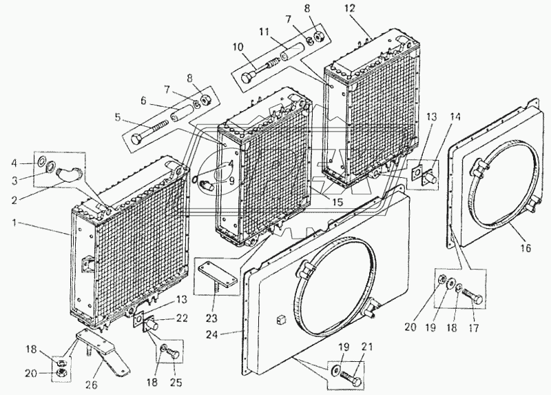 Блок радиаторов самосвала БелАЗ-75473