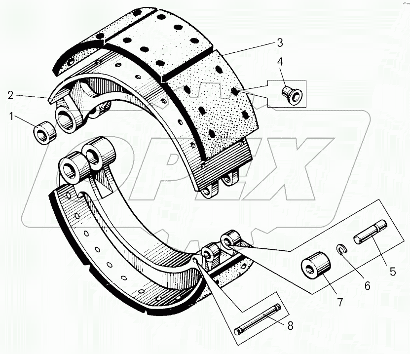  Колодка тормоза;Brake shoe