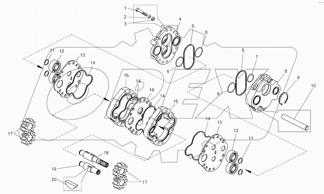  Насос масляный передний;Front oil pump