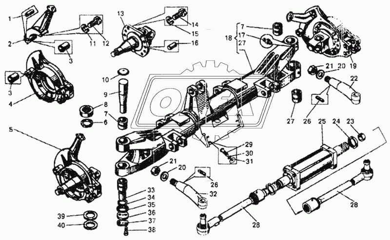 Детали передней оси