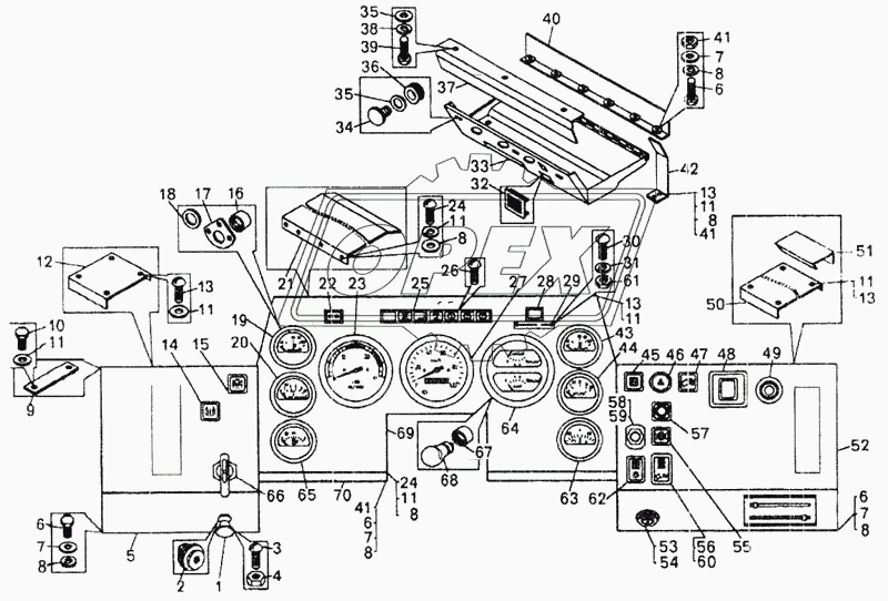 Панель приборов самосвала БелАЗ-75483