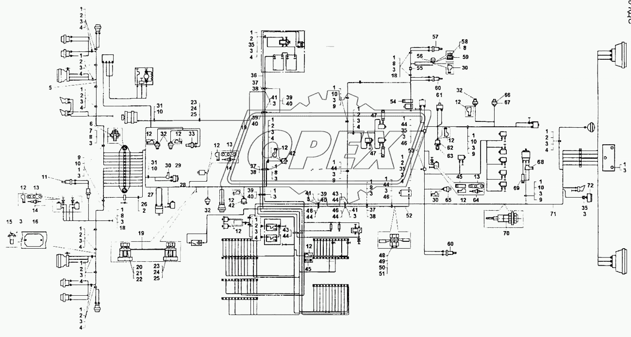 Схема электрооборудования (монтаж проводов на шасси БелАЗ-7555А)
