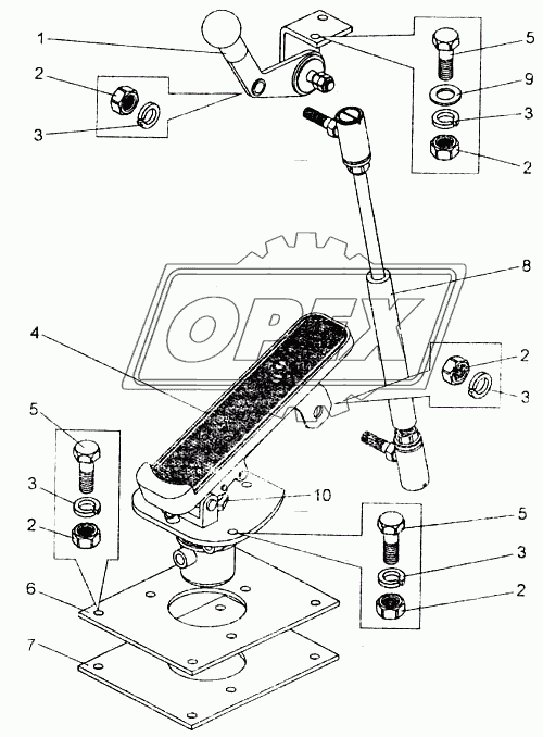 Установка педали управления подачей топлива БелАЗ-7555А