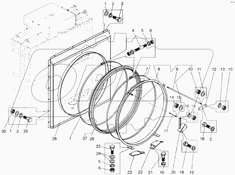 Установка кожуха вентилятора БелАЗ-7555А