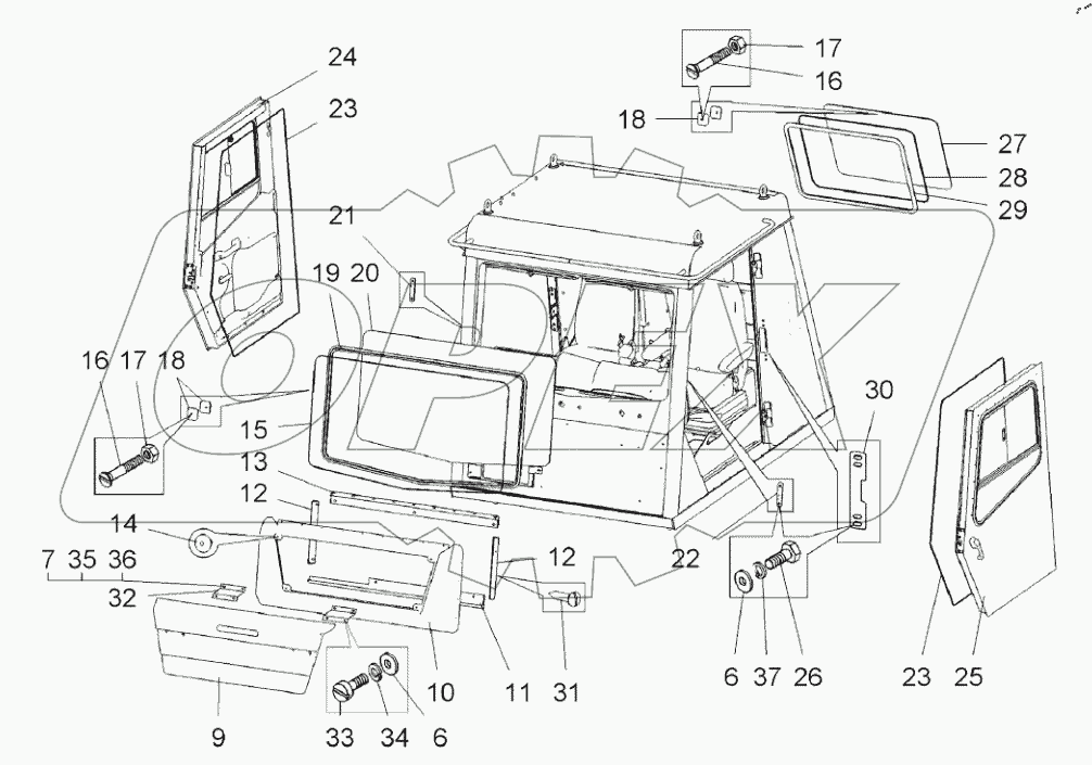  Кабина (7555B-5000012-50);Cabin