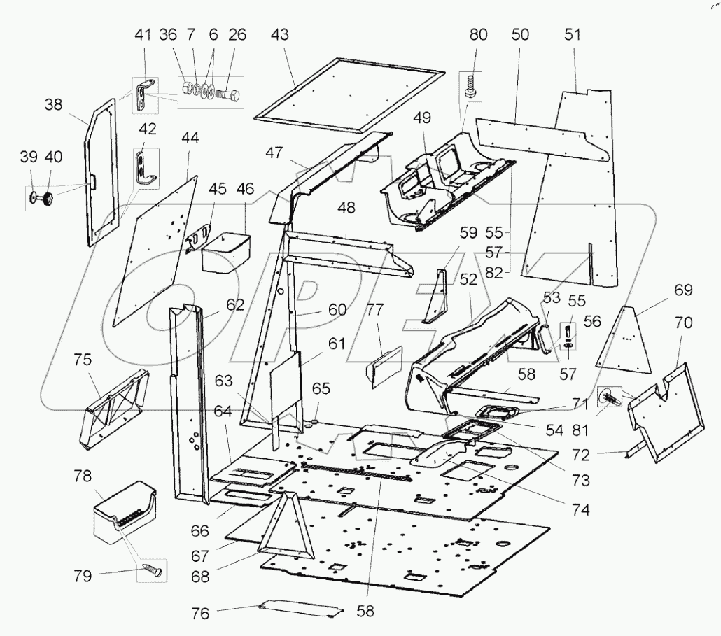  Кабина (7555B-5000012-50);Cabin
