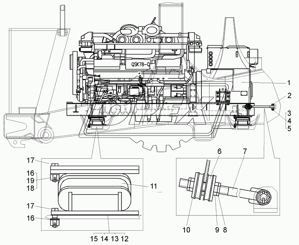 Установка дизеля-генератора 75600-1000003-10