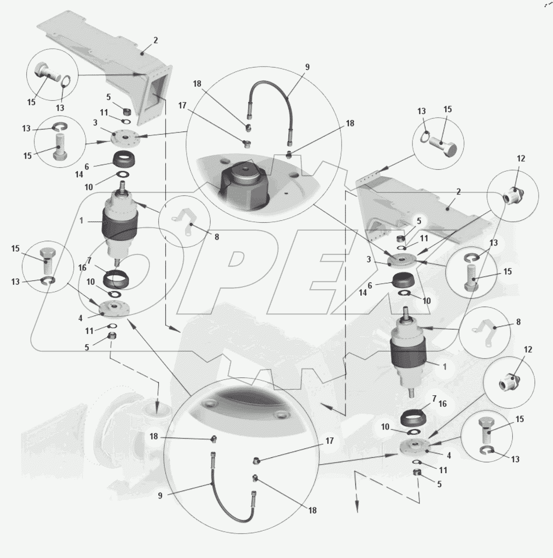  Установка цилиндров передней подвески