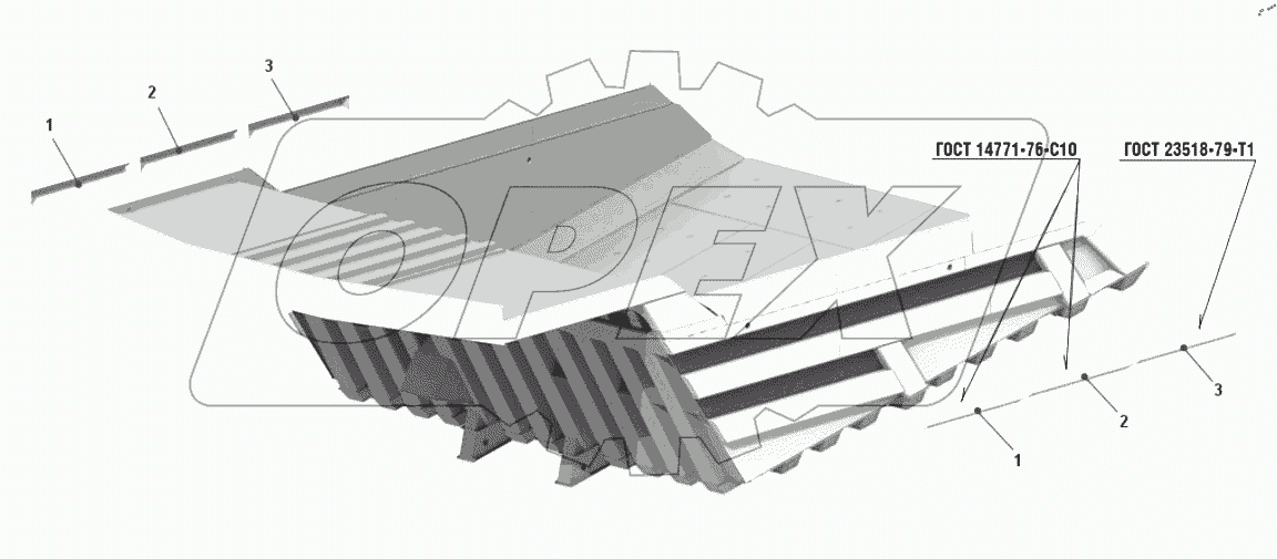  Установка камнеотбойников 75601-3115001