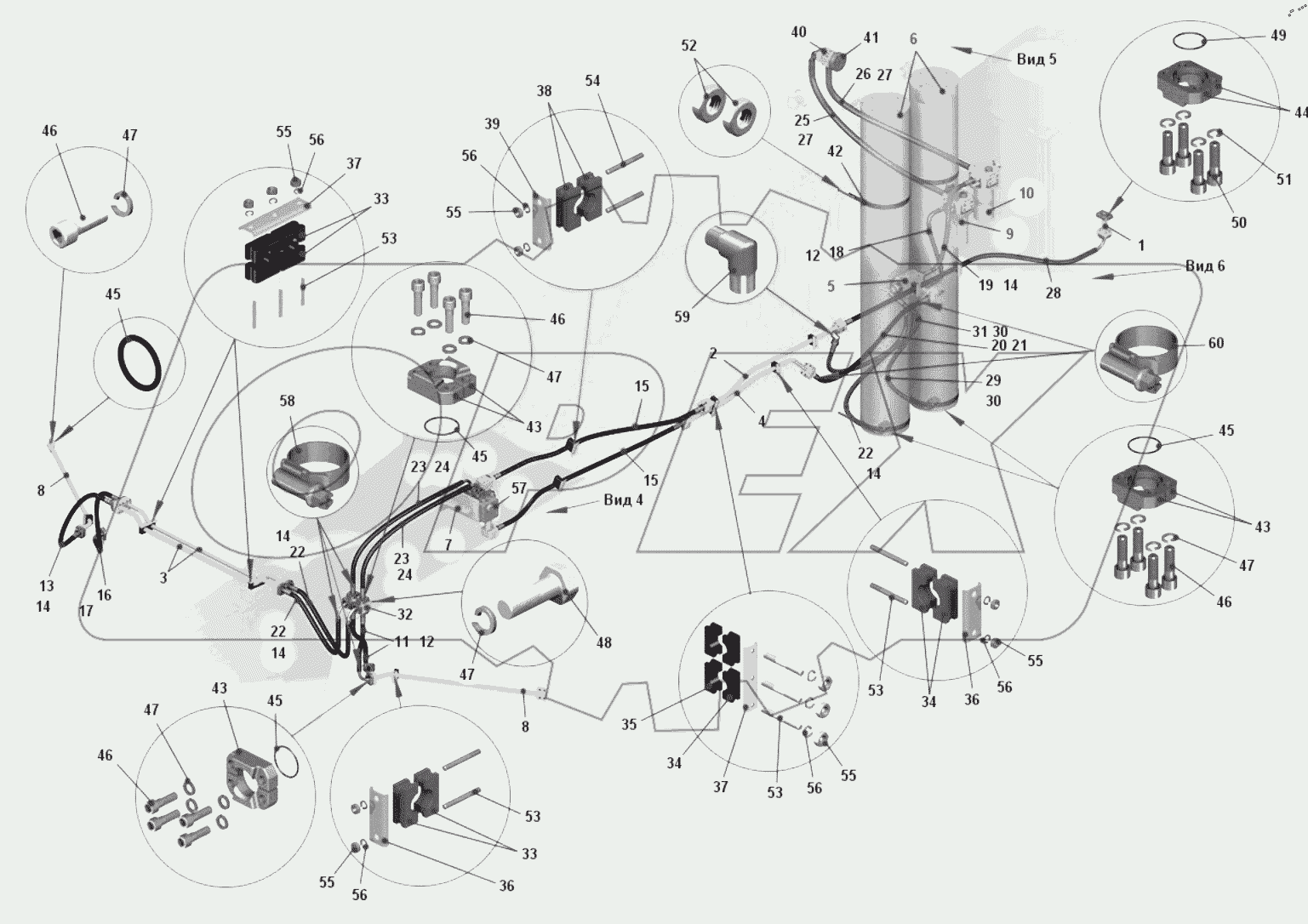  Трубопроводы и гидроаппараты рулевого управления