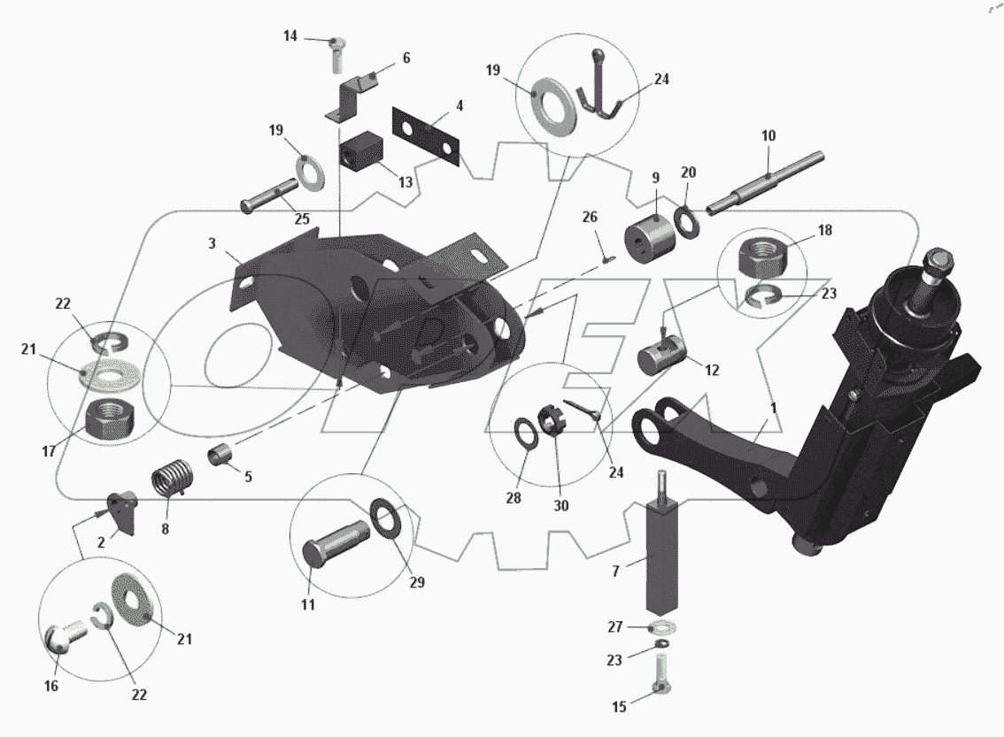 Колонка рулевая с кронштейном 7555B-3444009