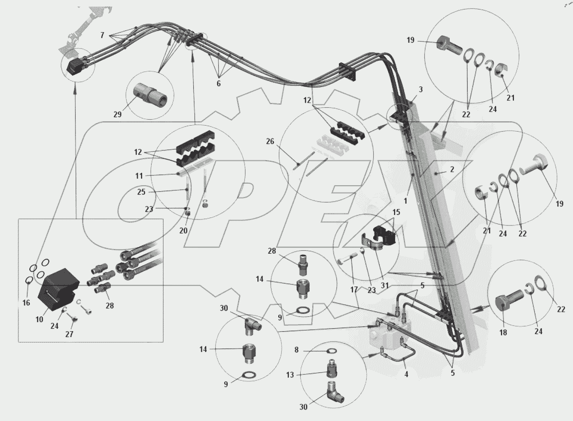  Установка трубопроводов рулевого управления 75603-3400002