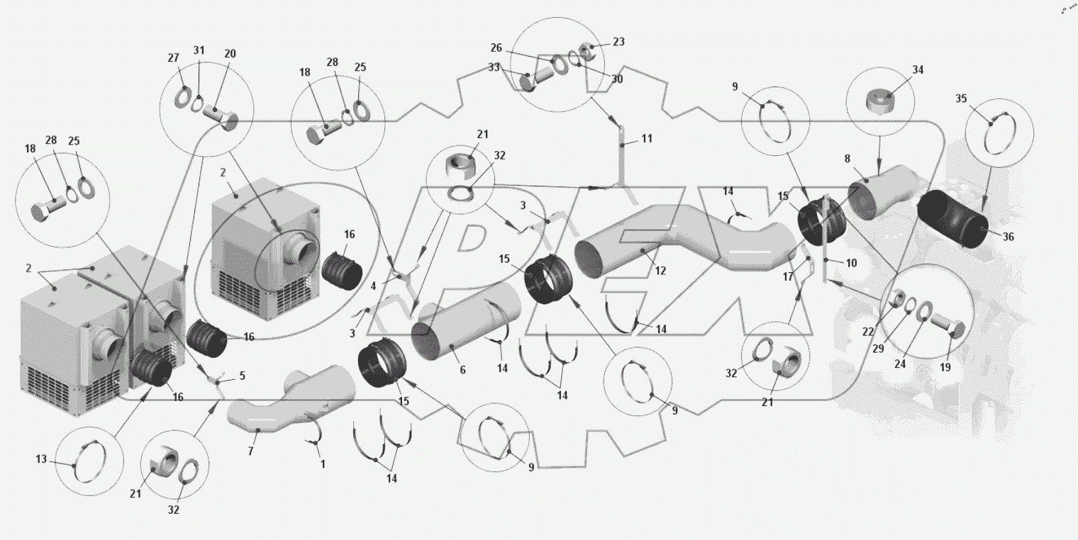  Установка левой воздушной магистрали