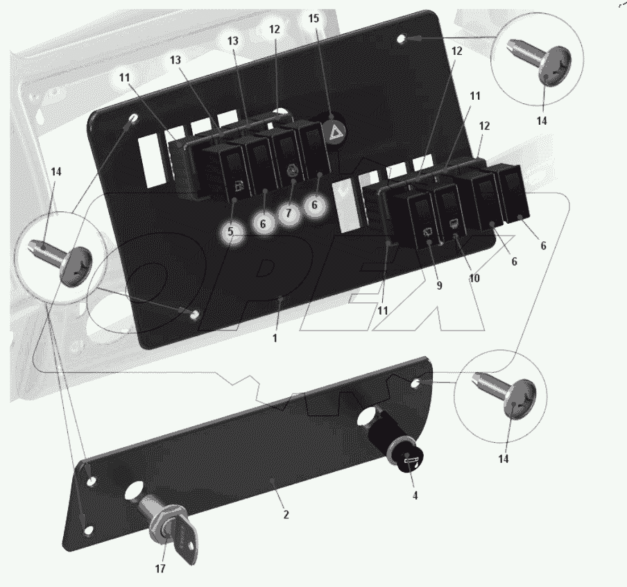  Панель приборов правая