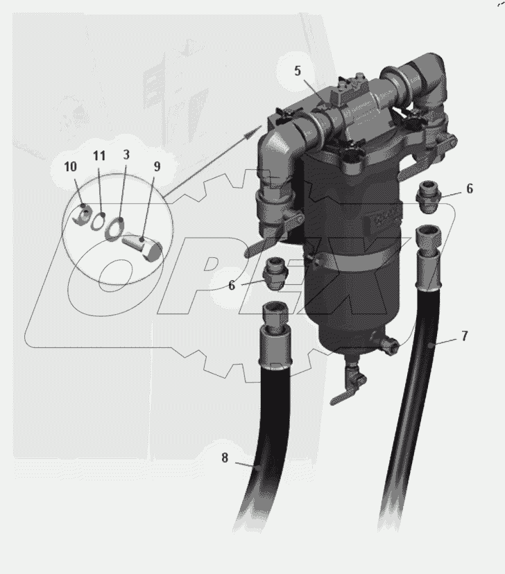  Установка фильтра грубой очистки топлива
