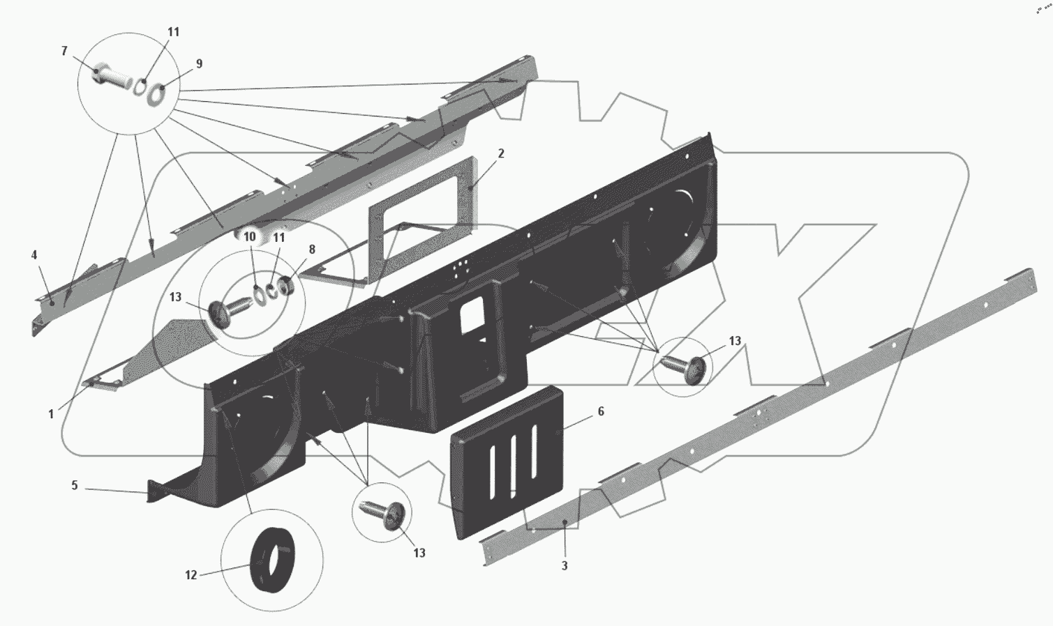  Панель приборов верхняя 7555B-5325250-30