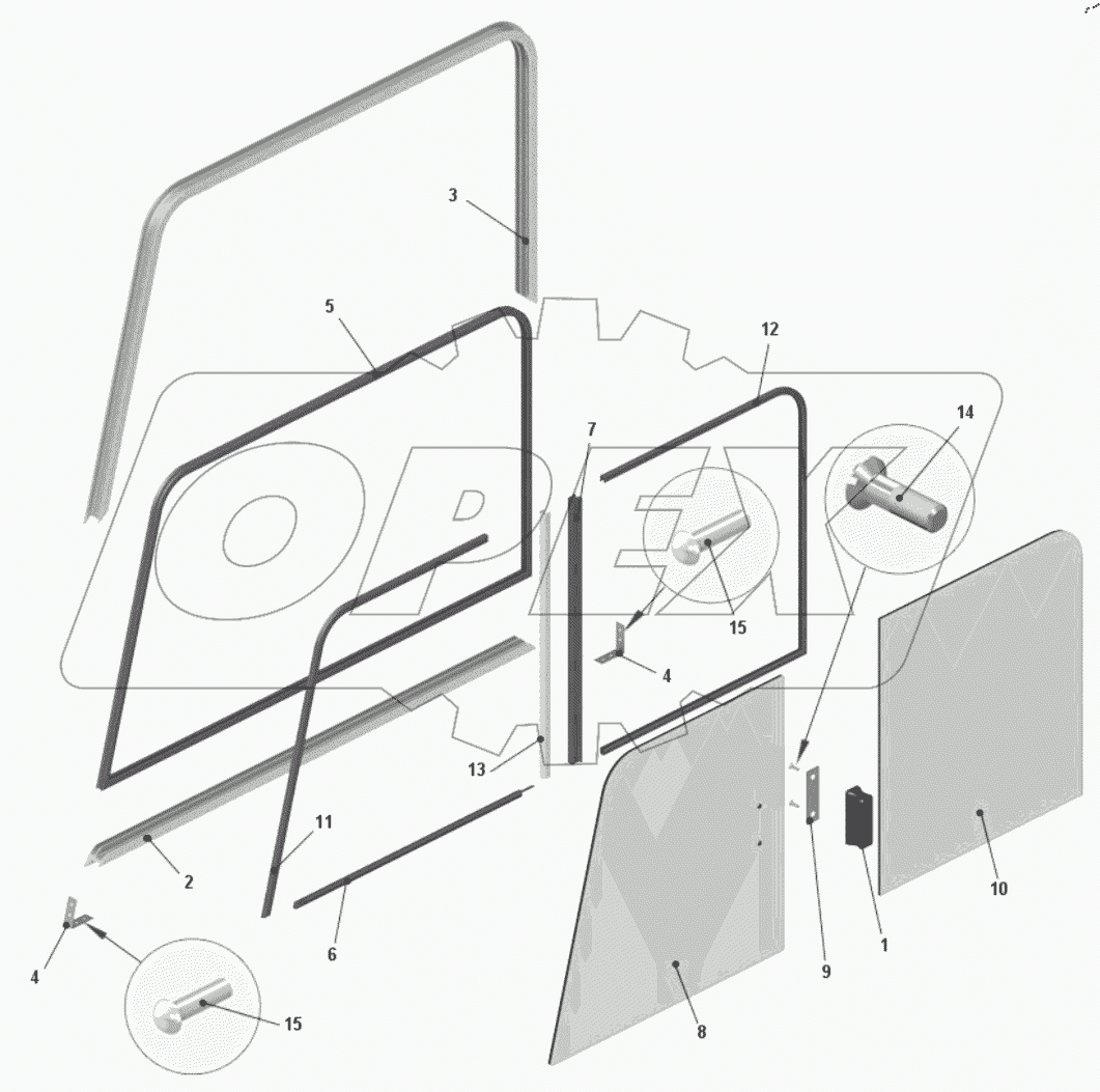  Окно раздвижное правое 7555B-5403010