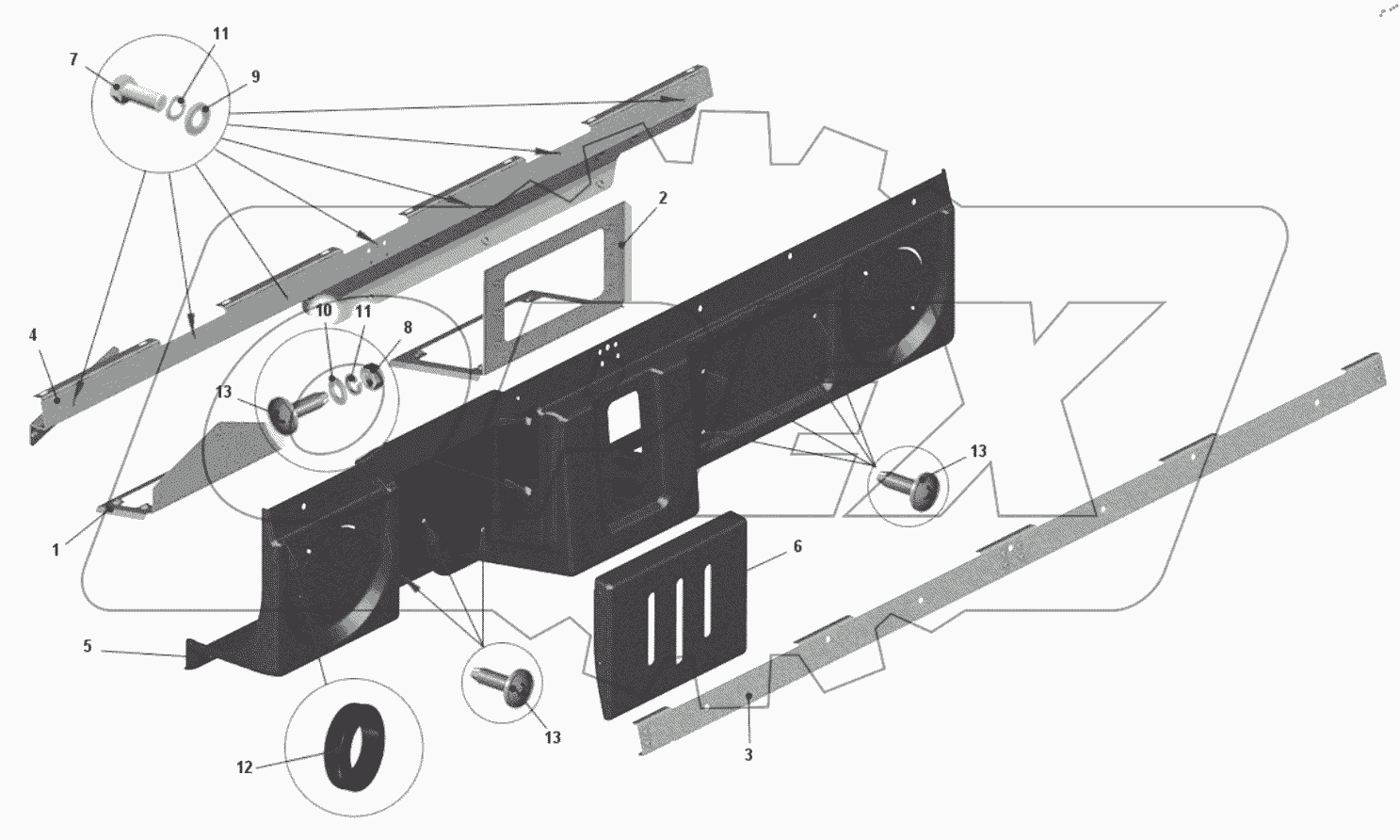  Панель приборов верхняя 7555B-5325250-30