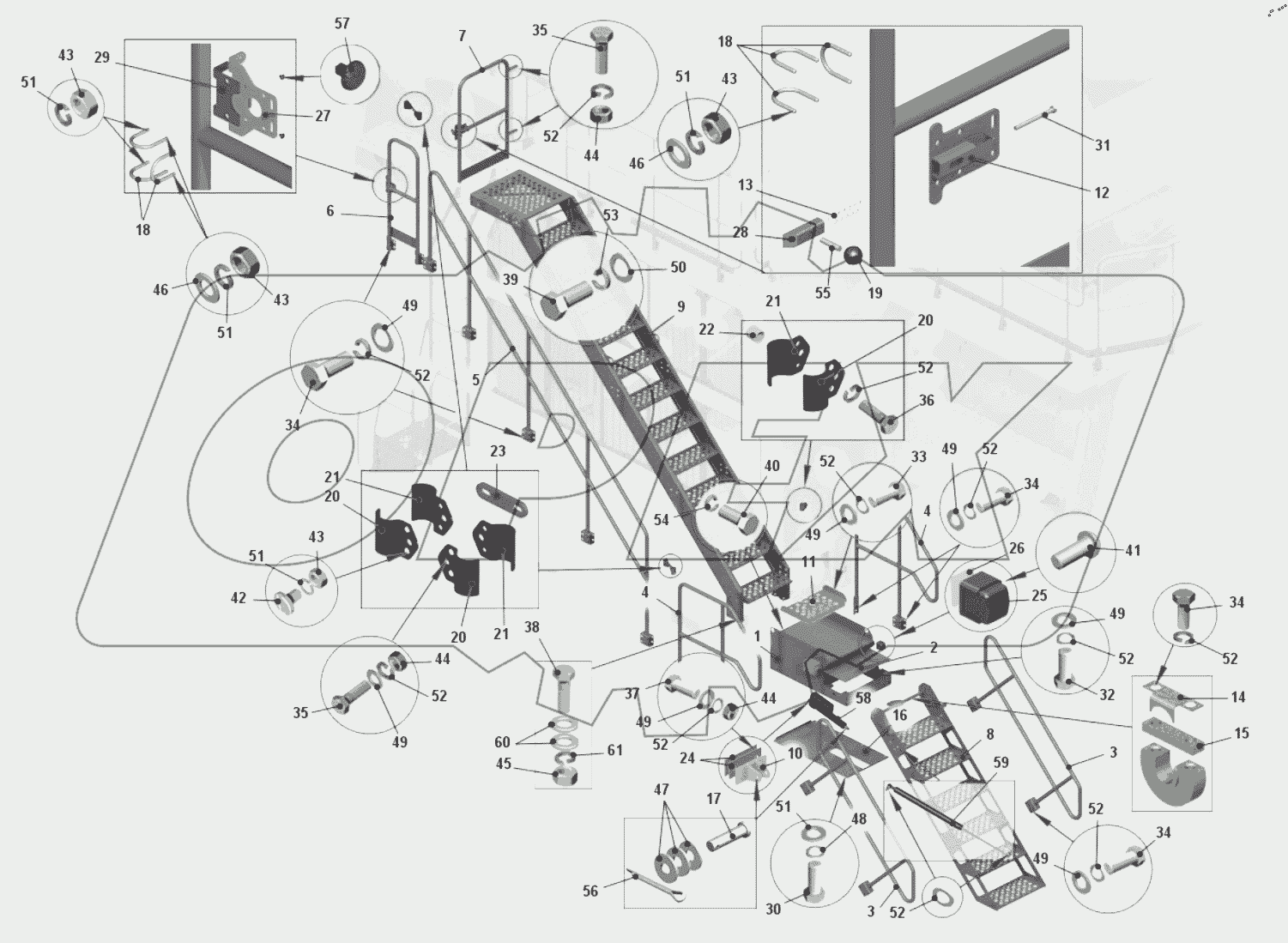  Установка лестниц и подножек