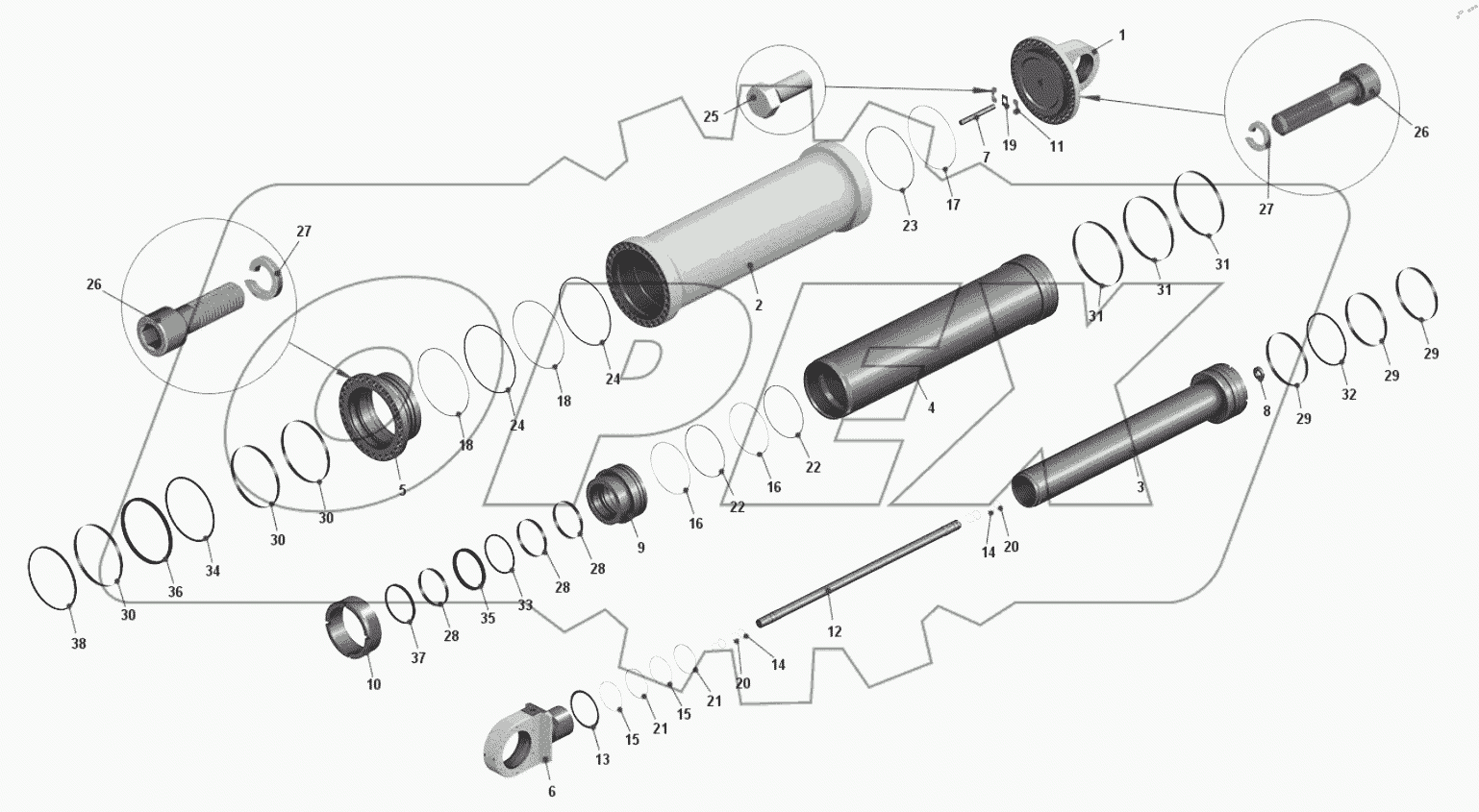  Цилиндр опрокидывающего механизма 75600-8603010-10
