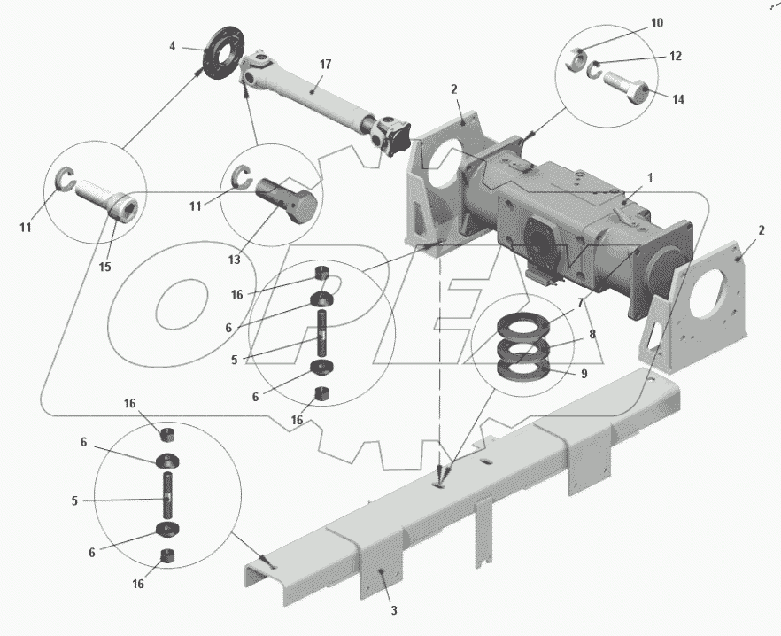  Установка насоса и карданного вала 75602-8600032