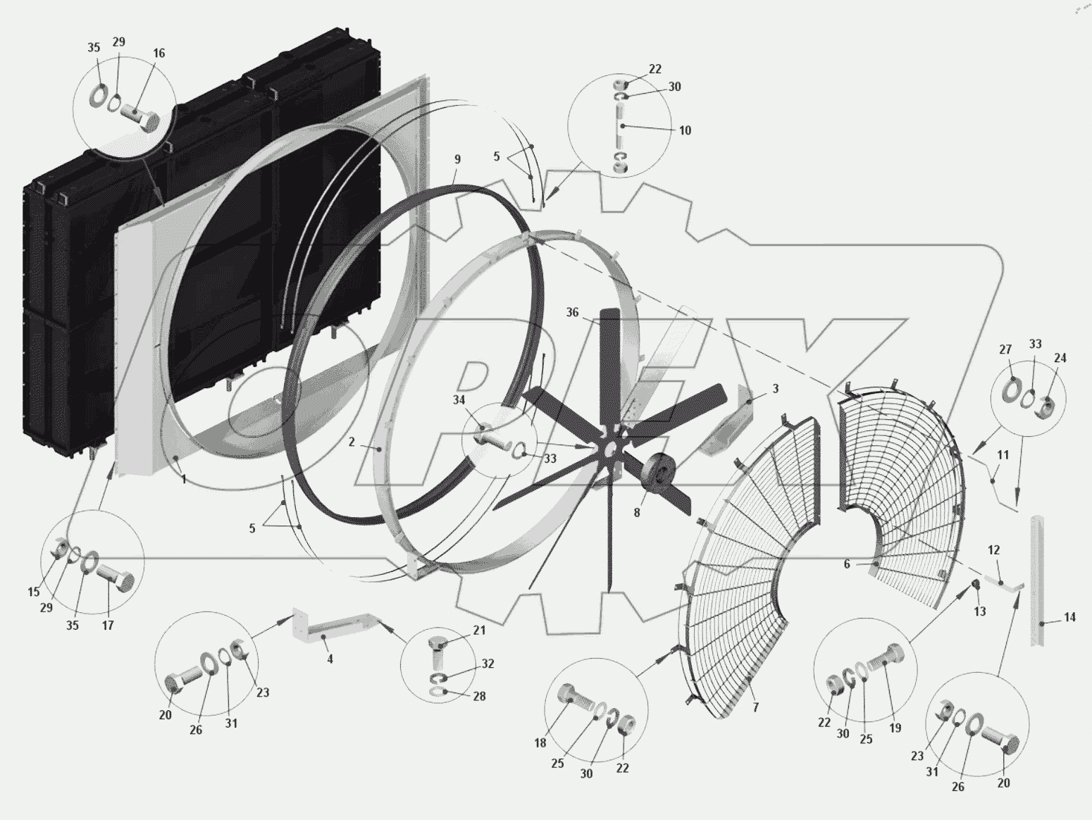  Установка кожуха вентилятора