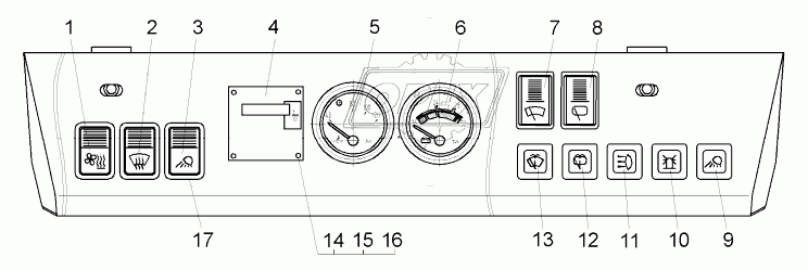 Панель приборов верхняя погрузчика БелАЗ 7822