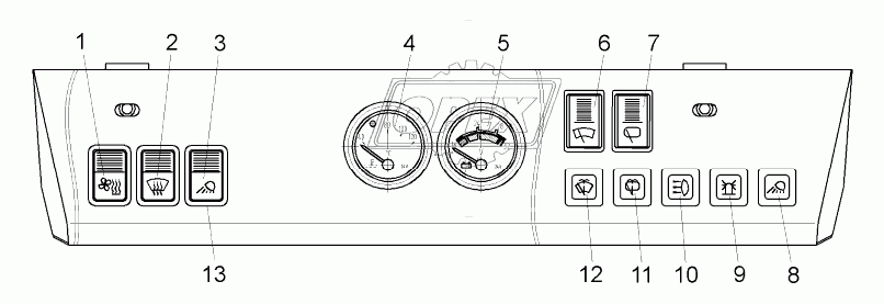 Панель приборов верхняя погрузчика БелАЗ 78221