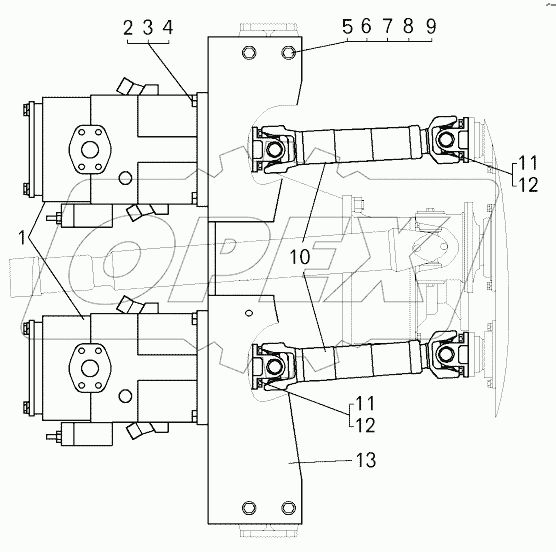  Установка насосов (78221-4611032);Mounting of pumps