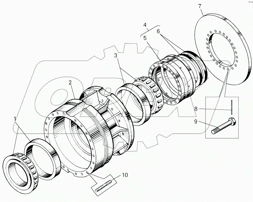  Cтупица колеса (7822-3104013);Wheel hub