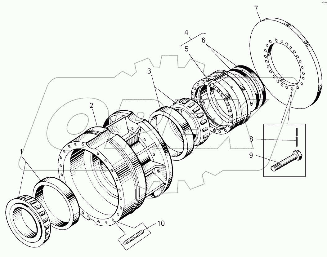  Cтупица колеса (7822-3104013);Wheel hub