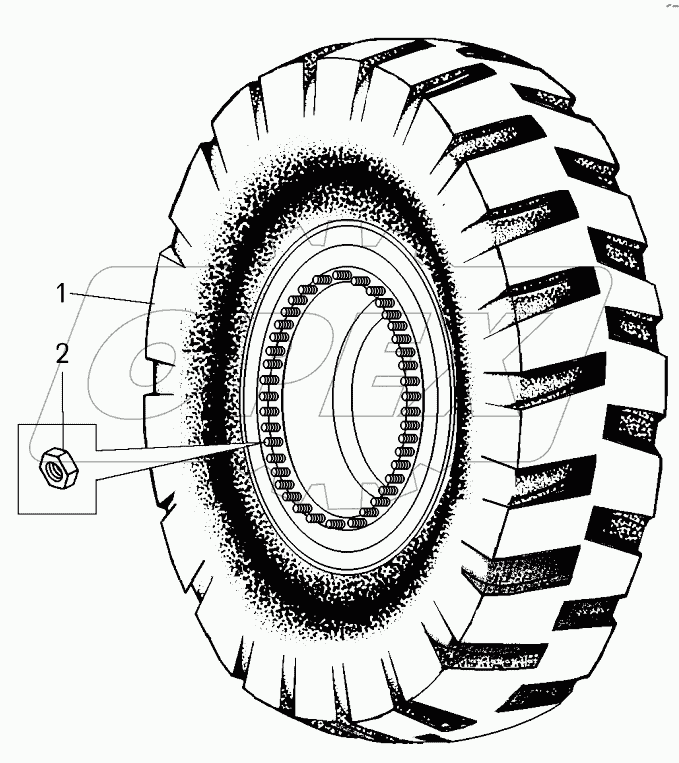  Установка колеса (7822-3100005);Mounting of wheels