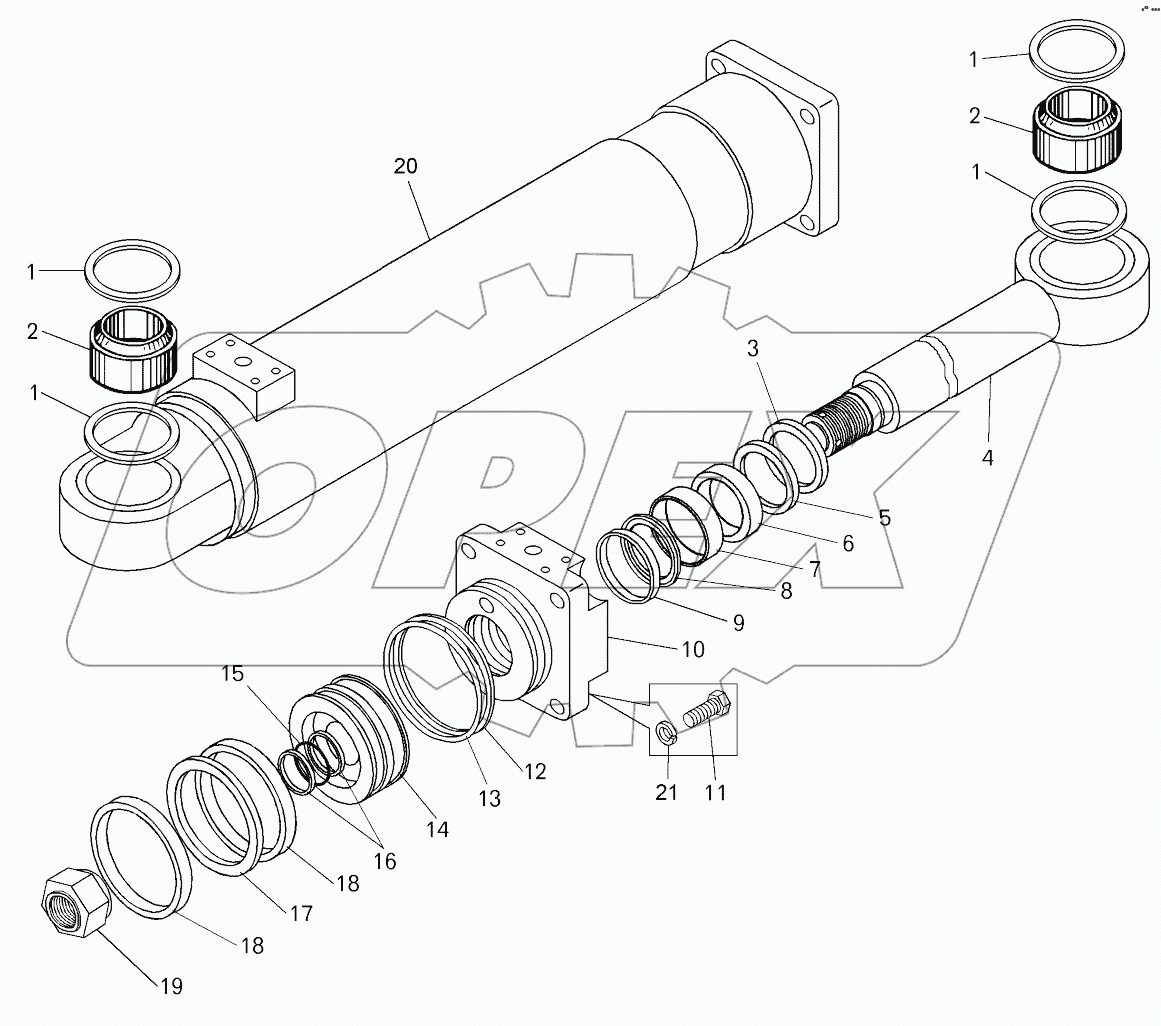  Цилиндр поворота (78221-3429010);Turning cylinder