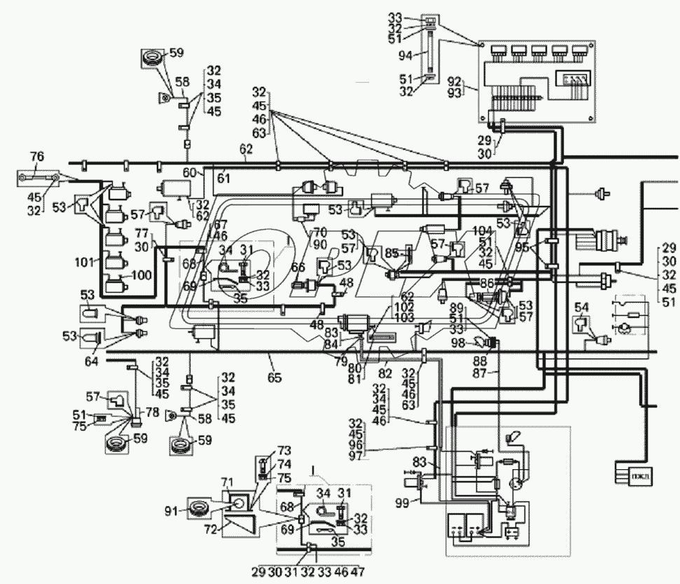 Монтаж проводов на шасси бульдозера БелАЗ-7823, БелАЗ-78231. Часть II