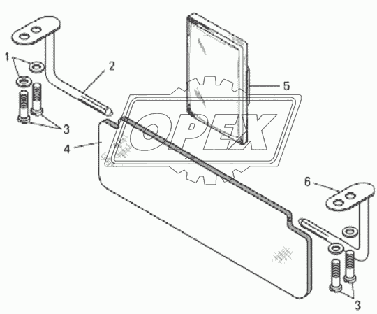 Установка противосолнечного козырька и зеркало заднего вида