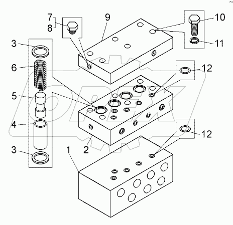  Блок клапанов (78231-4619080);Set of valves